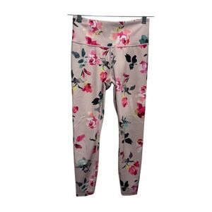 Athleta Elation 7/8 Tight Painted Flower Orchid Pink Athletic Yoga Workout Sz S